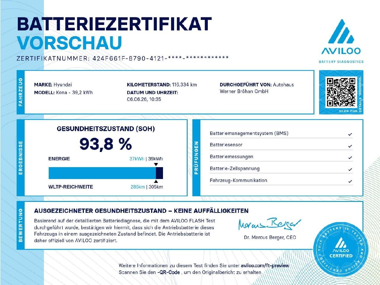 Fahrzeugabbildung Hyundai Kona Trend Elektro 2WD